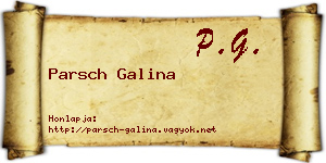 Parsch Galina névjegykártya